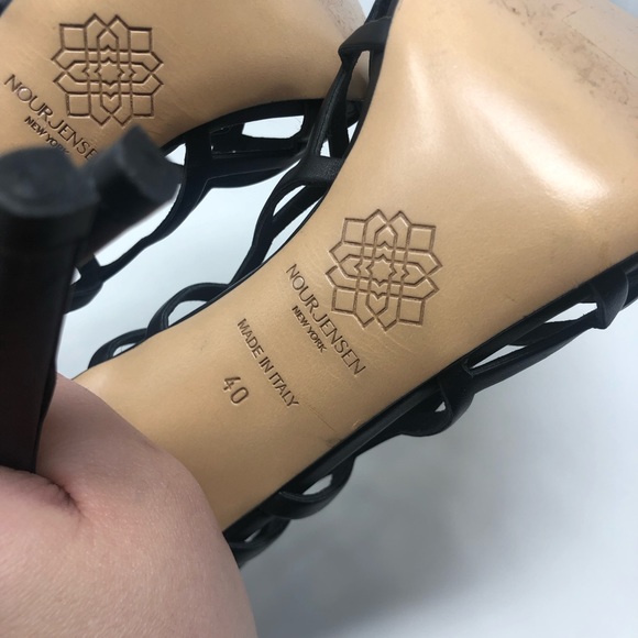 NOUR JENSEN Black Strappy Heels size 40 - Picture 9 of 10